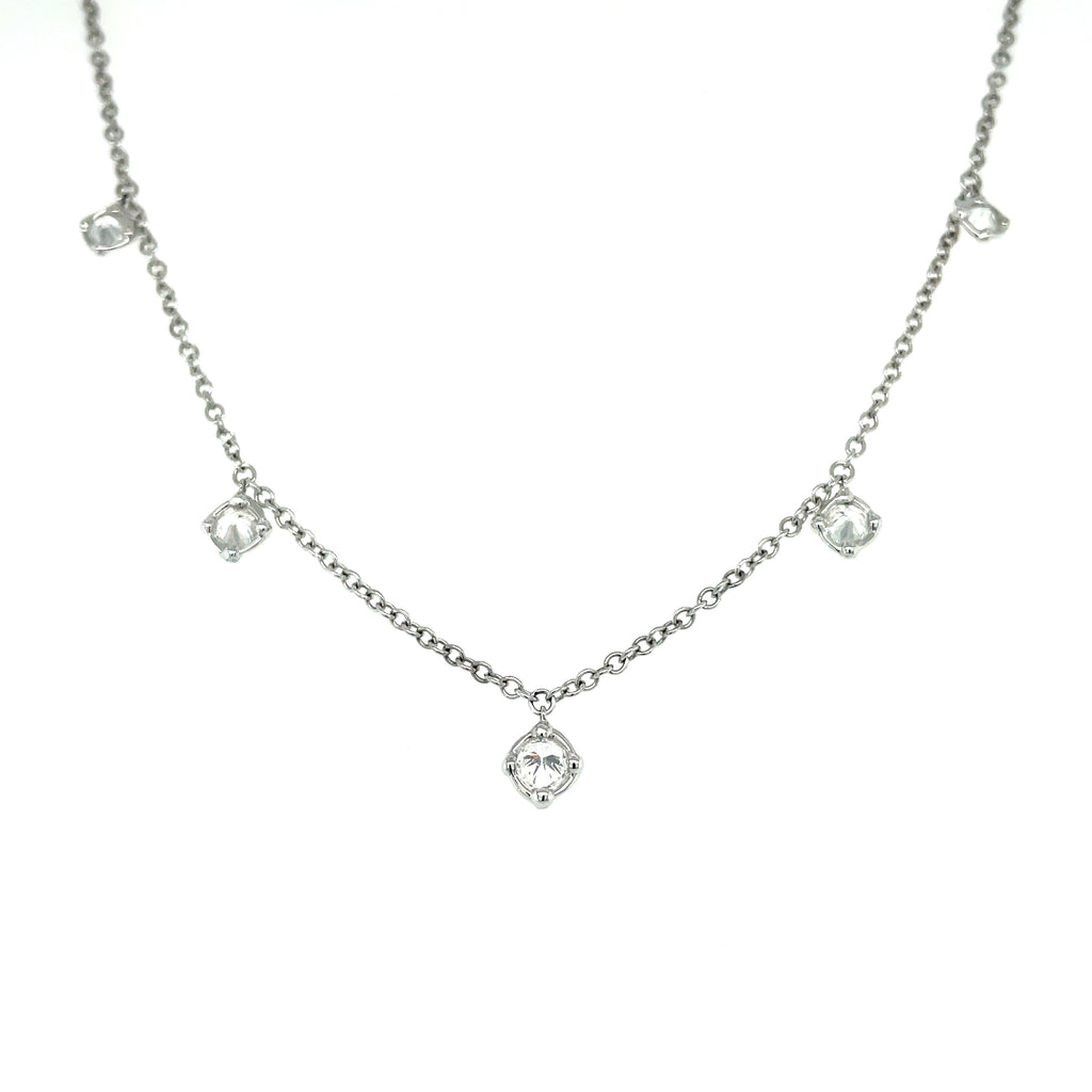 Lady's White 18 Karat Necklace With Diamonds