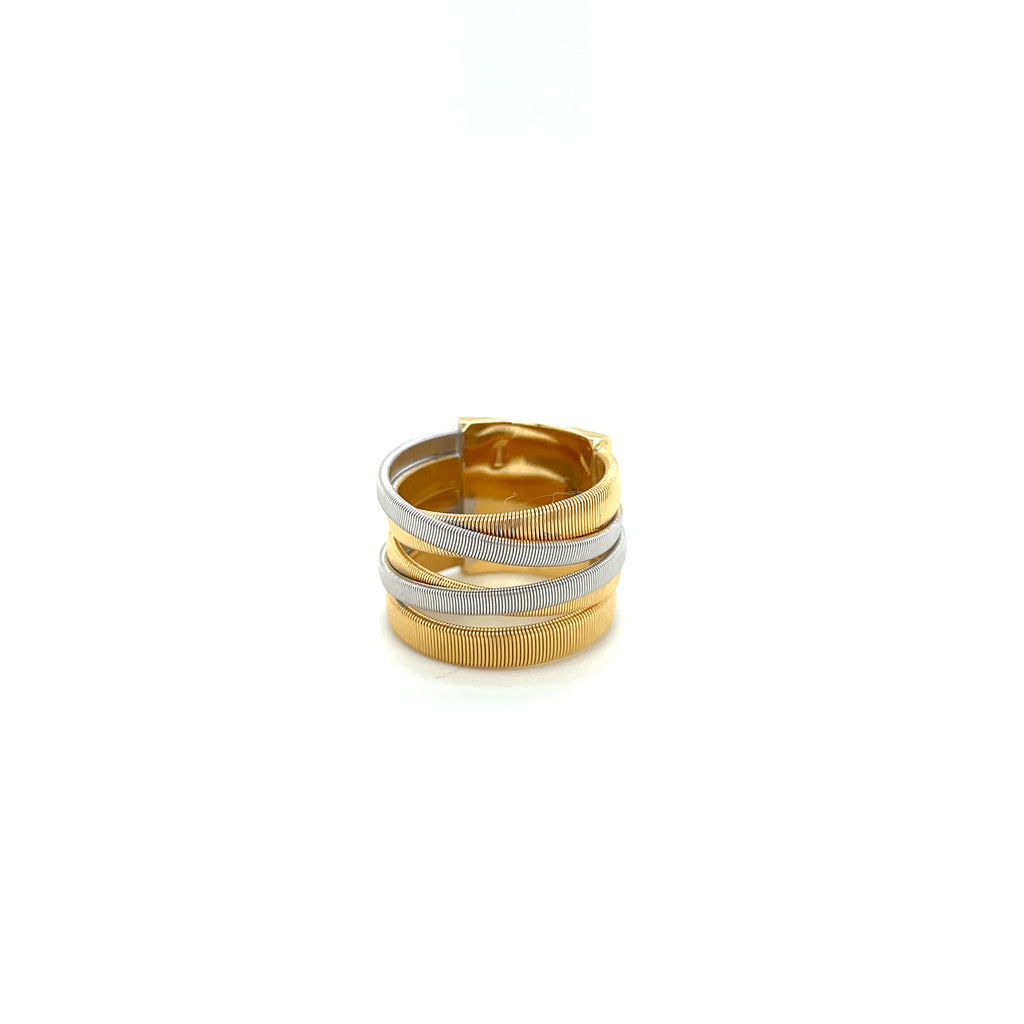 18kt Masai Yellow White Gold Crossover Ring