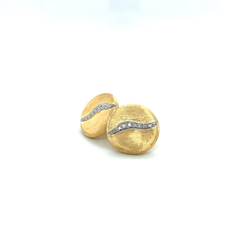 18kt gold earrings w/ diamonds (pair) ct 0.12