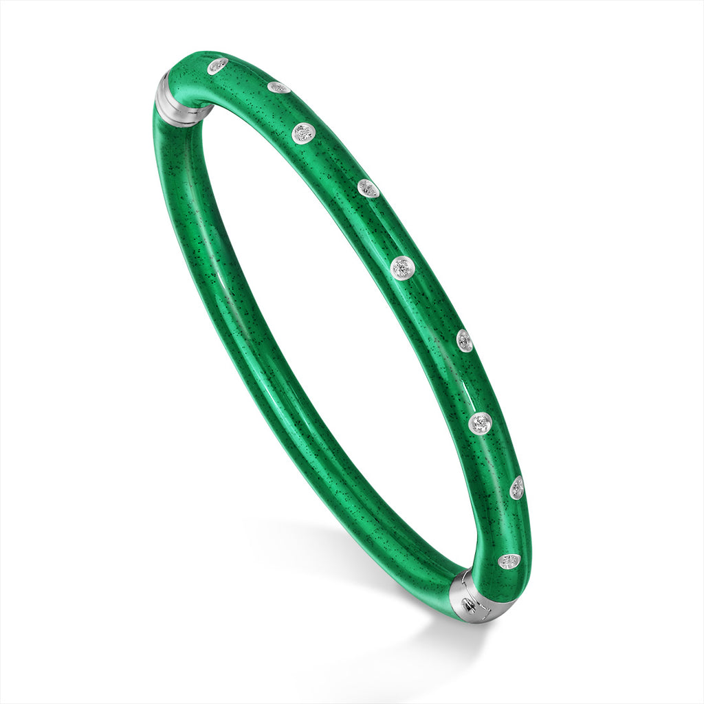 SOHO Emerald Enamel Bracelet with Diamonds