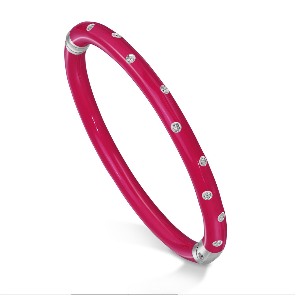 SOHO Magenta Enamel Bracelet with Diamonds