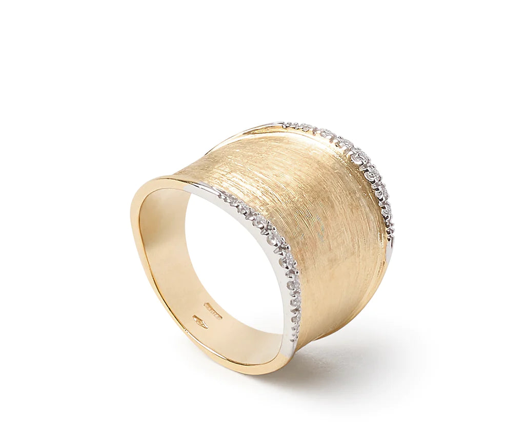Marco Bicego Lunaria Collection Gold and Diamond Medium Ring
