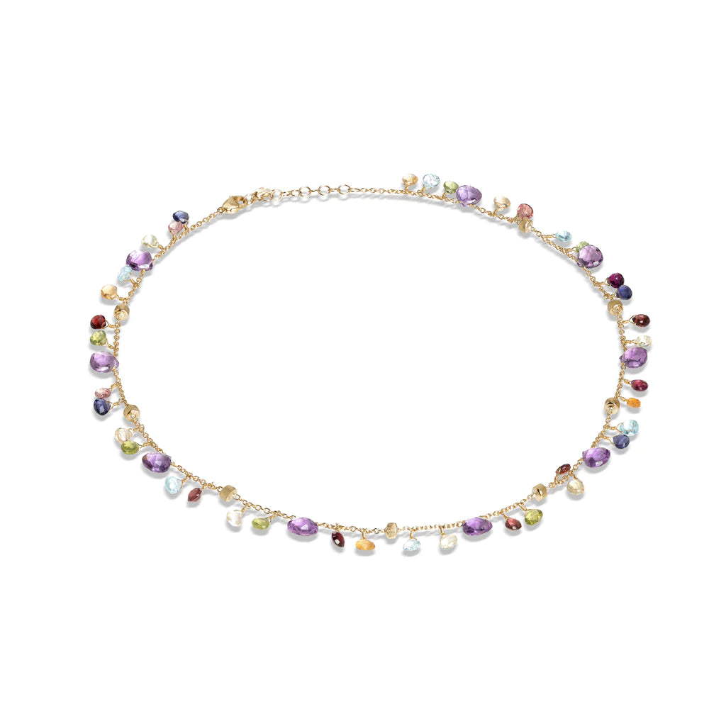 Marco Bicego Paradise Collection Gold Amethyst and Mixed Gemstone Single Strand Necklace