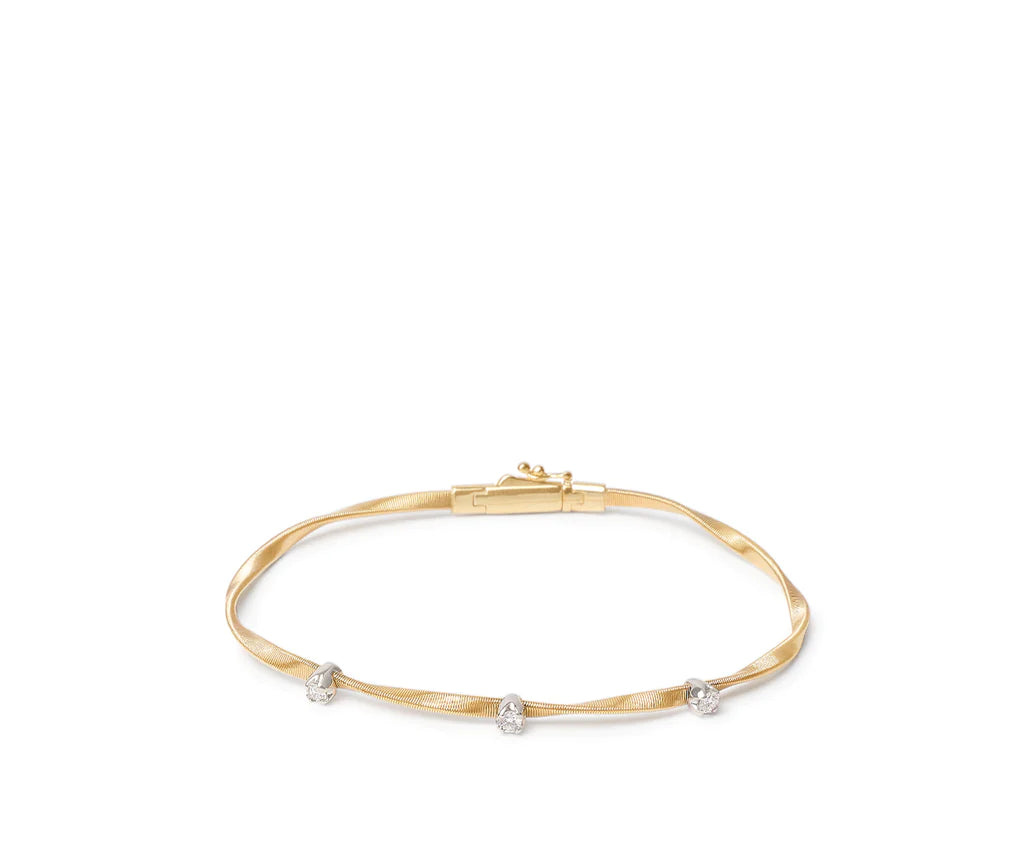 Marco Bicego Marrakech Collection Yellow Gold and Diamond Bangle