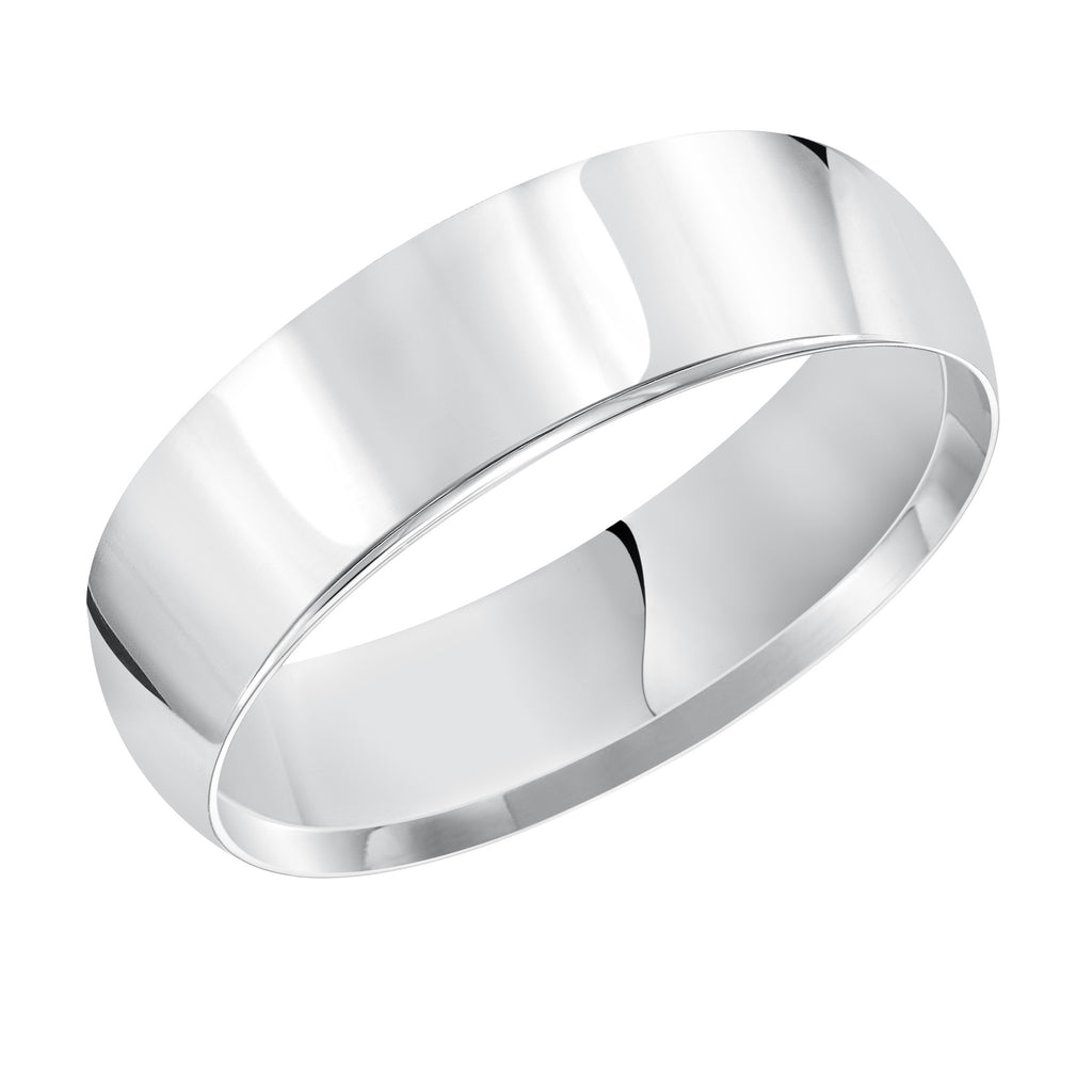 14K White Gold Comfort Fit Wedding Band, 3.5mm, Size 7