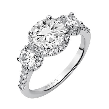 Lady's White 14 Karat Engagement Ring Size 6.5 With 51=0.84Tw Round Diamonds