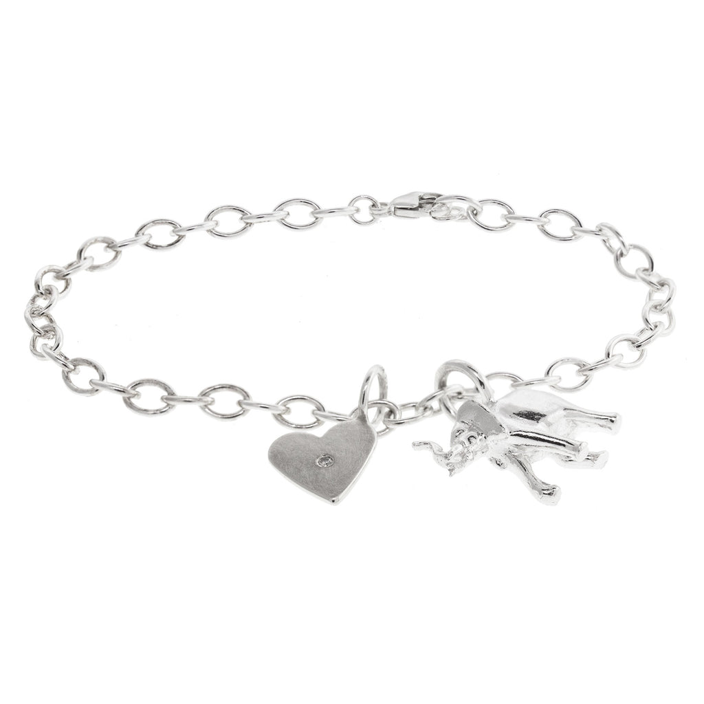 Heather B. Moore Sculptural Series African Elephant Charm Bracelet
