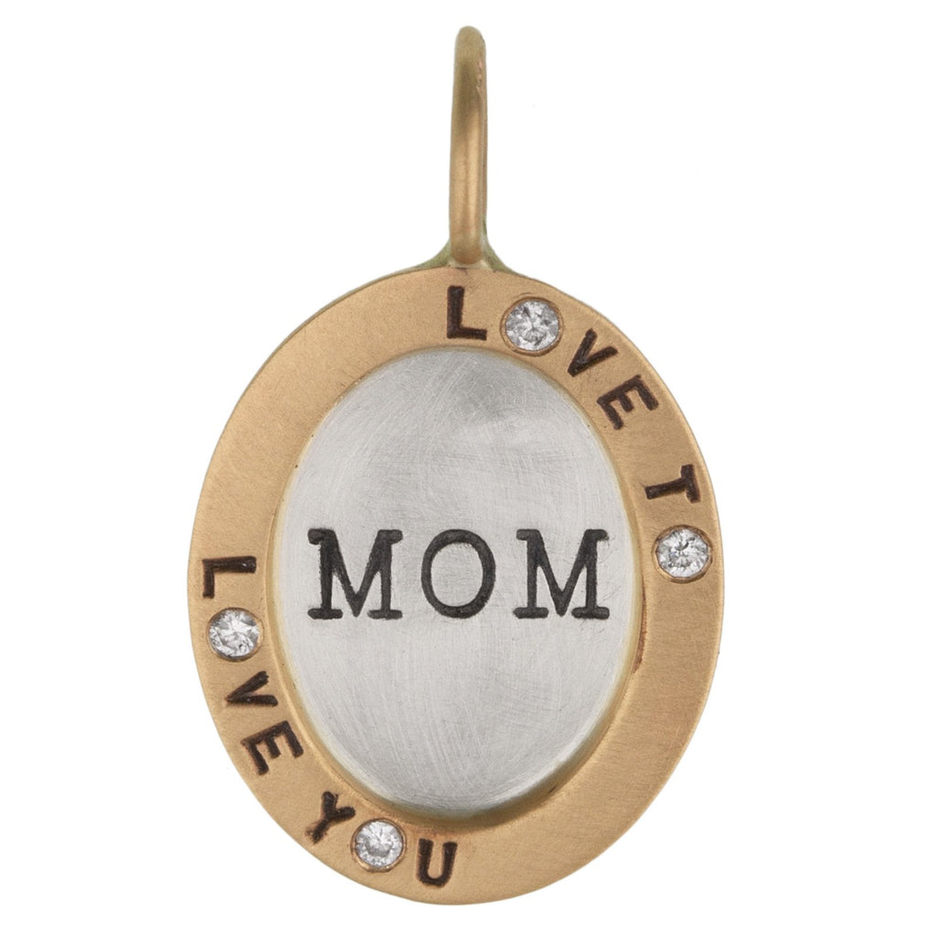 Love to Love You Mom Oval Charm