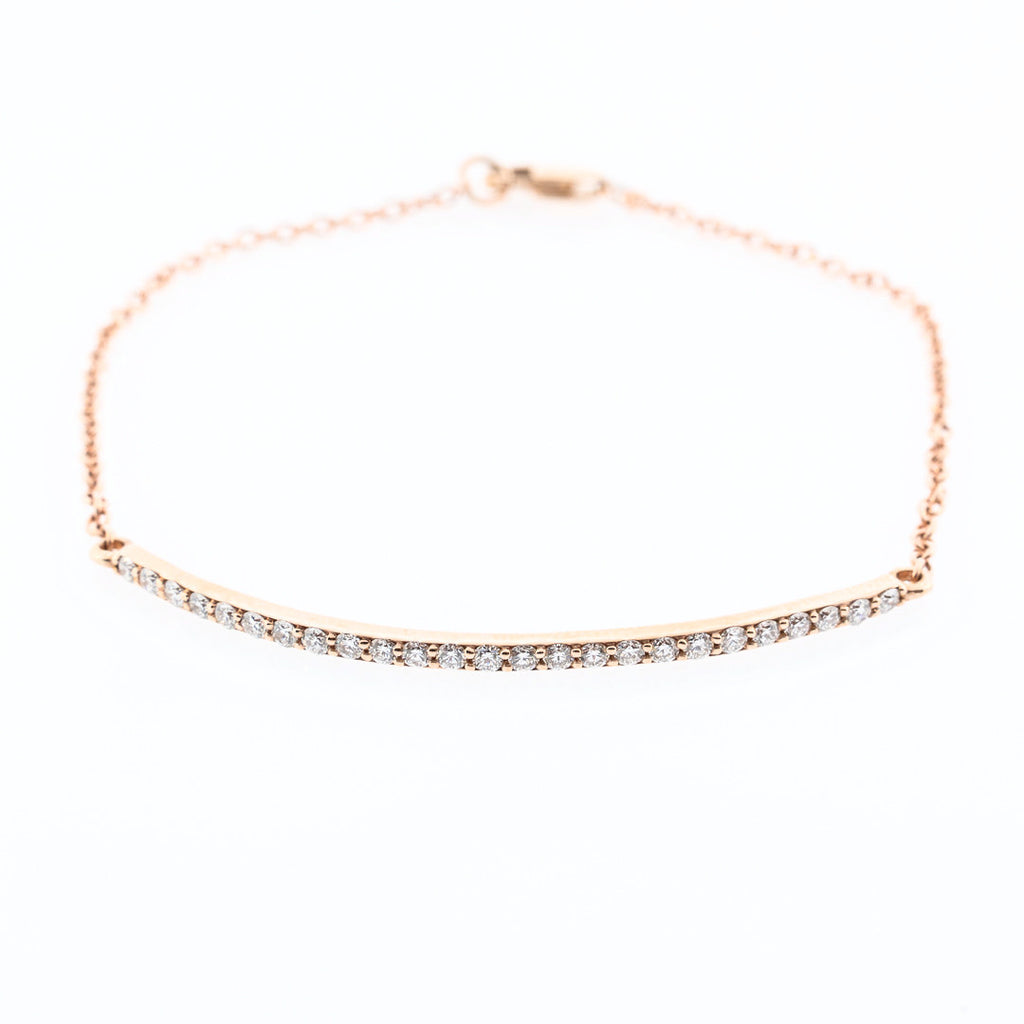 Rose Gold Diamond Bar Bracelet