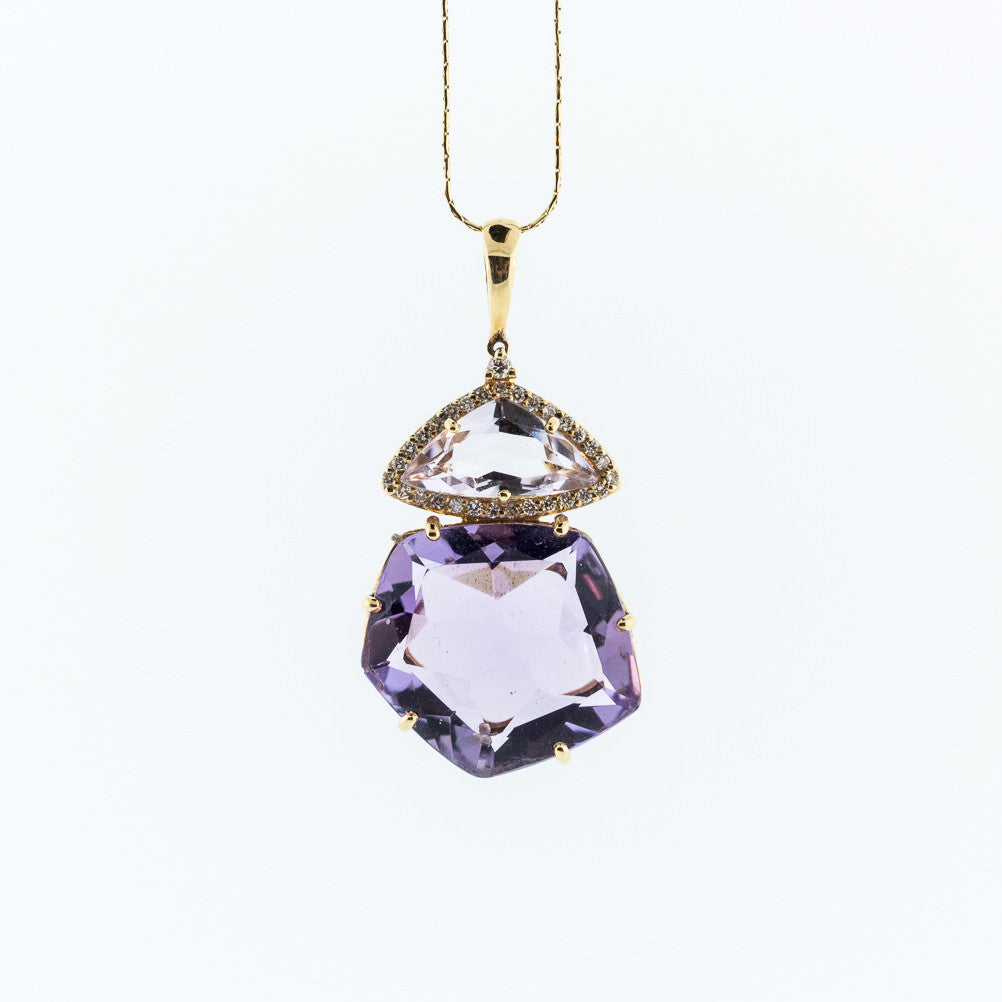 Purple Amethyst Pendant Necklace