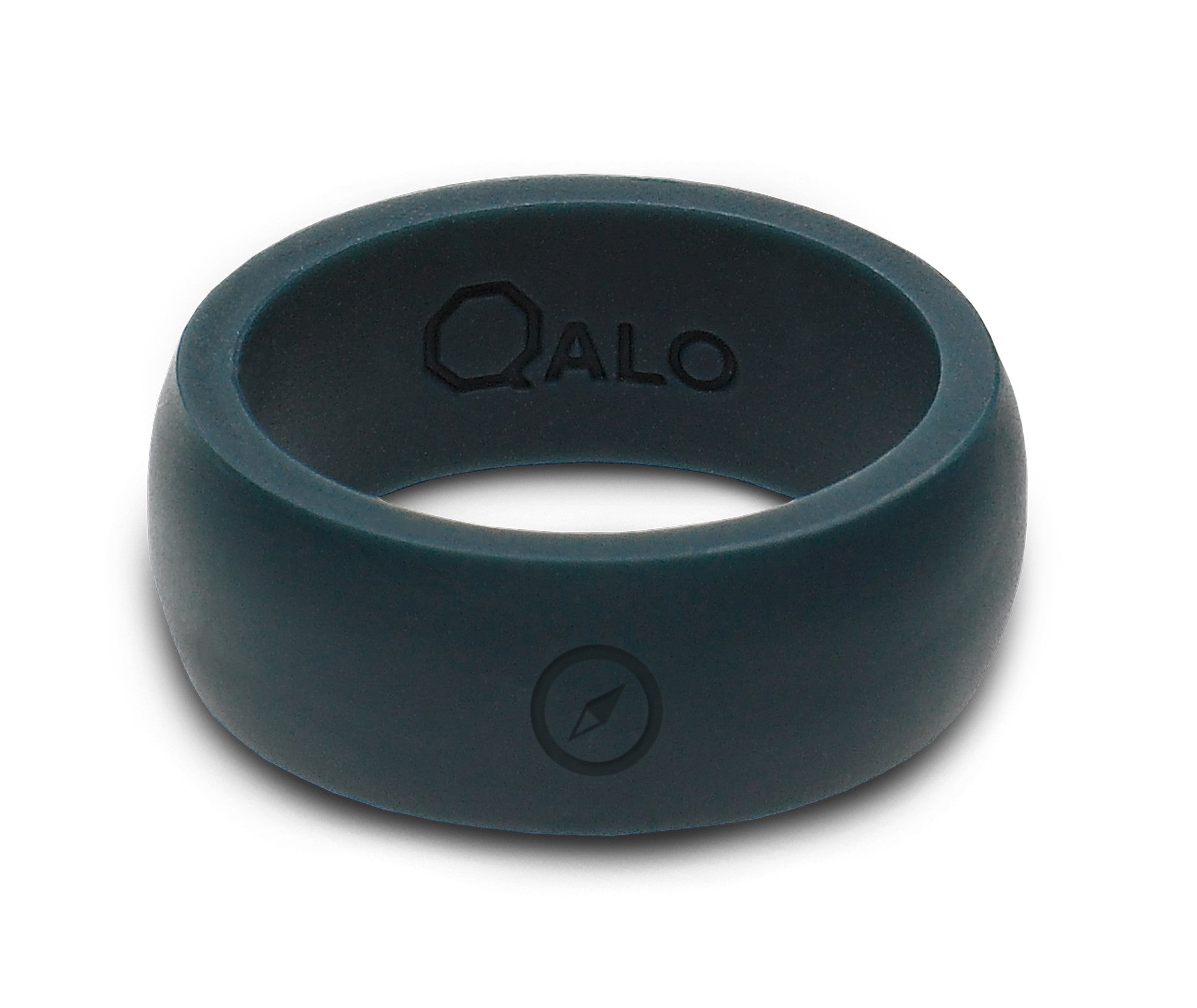 QALO Men's Black Silicone Ring 10