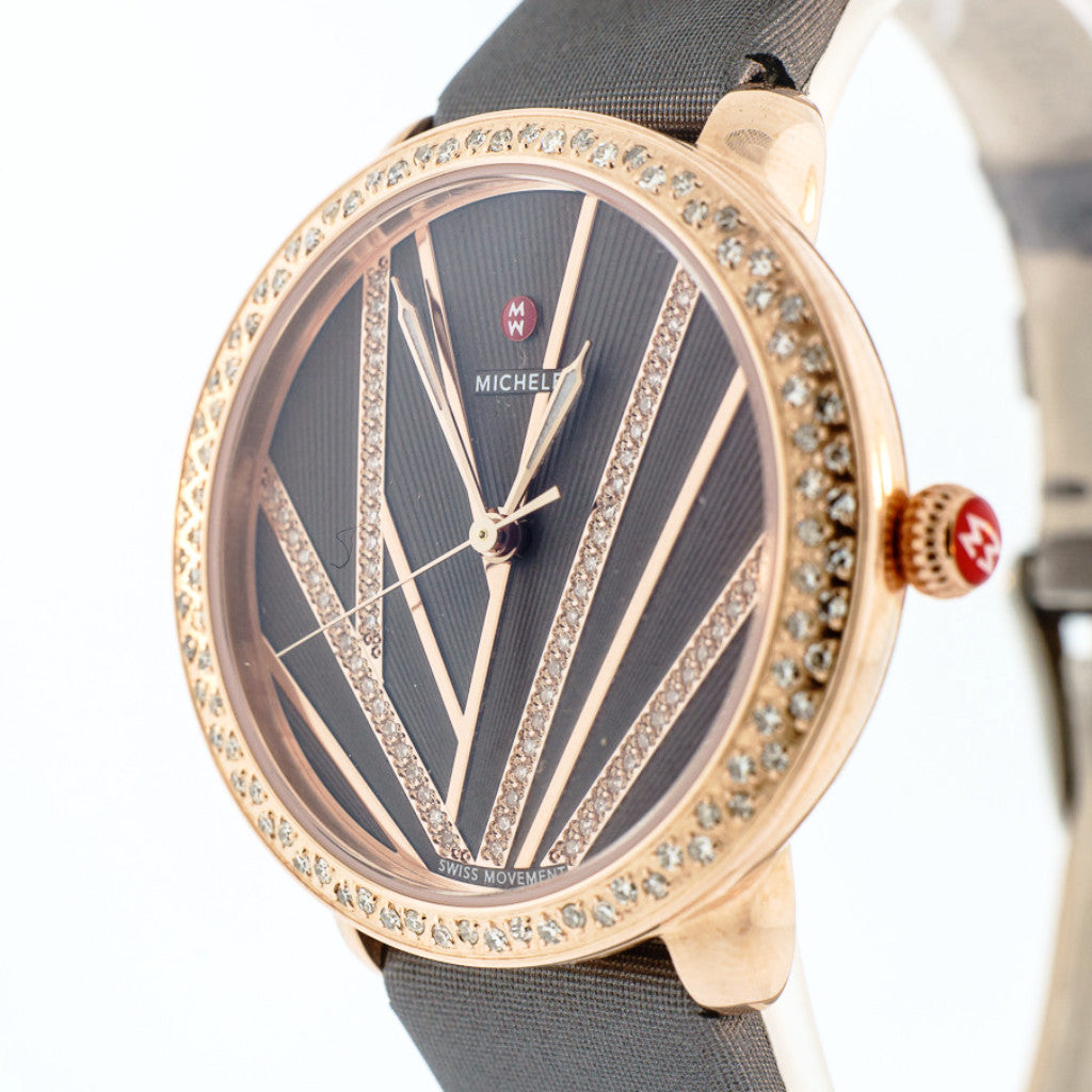 michele watch black and gold