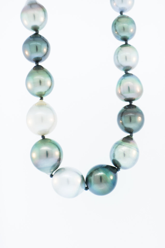 Black, Grey, and White Pearl Necklace